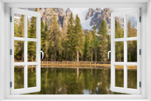 Fototapeta Naklejka Na Ścianę Okno 3D -  Mountains Lakes and Nature in the Dolomites, Italy
