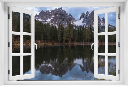 Fototapeta Naklejka Na Ścianę Okno 3D - Mountains Lakes and Nature in the Dolomites, Italy