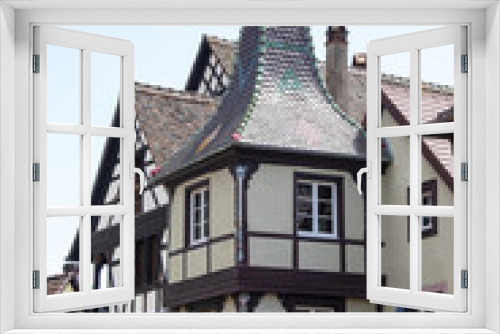 Fototapeta Naklejka Na Ścianę Okno 3D - Kaysersberg. Maison à oriel, Alsace, Haut Rhin. Grand Est