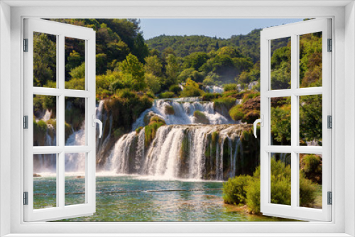 Fototapeta Naklejka Na Ścianę Okno 3D - Beautiful cascade waterfalls from Krka National Park