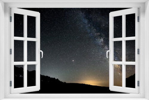 Fototapeta Naklejka Na Ścianę Okno 3D - Milky Way over the forests of Granadilla. Extremadura. Spain.