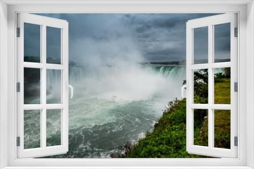 Fototapeta Naklejka Na Ścianę Okno 3D - Canadian Niagara Falls panorama with a rainbow