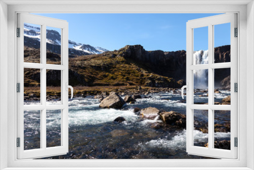 Fototapeta Naklejka Na Ścianę Okno 3D - Beautiful view to the waterfall in Iceland