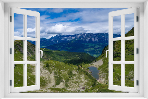Fototapeta Naklejka Na Ścianę Okno 3D - Spiegelsee with Hohe Dachstein mountain range in the background
