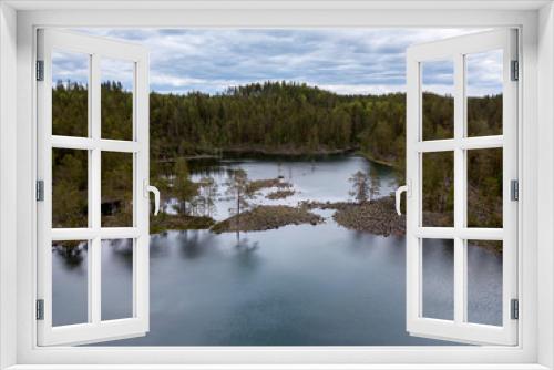 Fototapeta Naklejka Na Ścianę Okno 3D - Lakes in forest