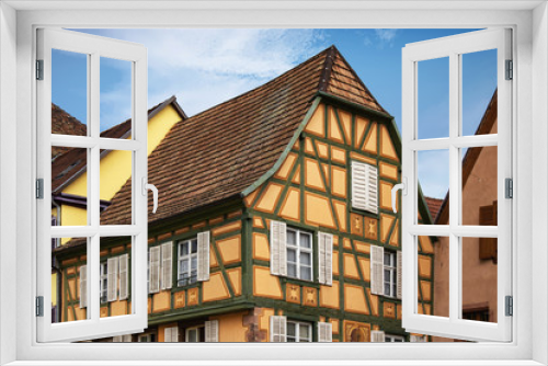 Fototapeta Naklejka Na Ścianę Okno 3D - Ribeauvillé. Maisons à colombages, Alsace, Haut Rhin. Grand Est