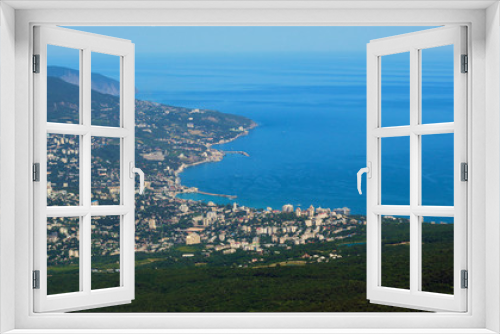 Fototapeta Naklejka Na Ścianę Okno 3D - city by the sea, top view