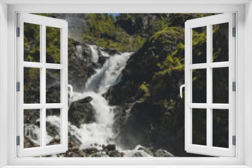 Fototapeta Naklejka Na Ścianę Okno 3D - Powerful waterfall in Norway