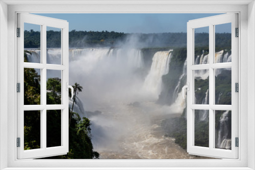 Fototapeta Naklejka Na Ścianę Okno 3D - View on chain of waterfalls