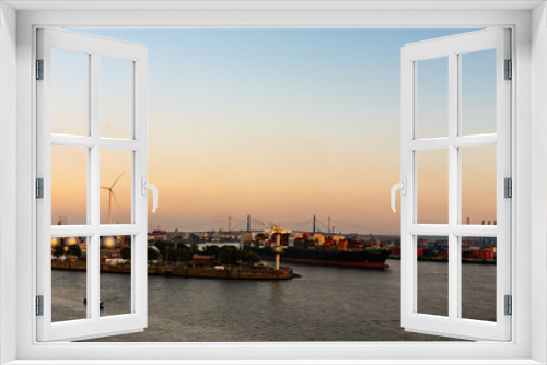 Fototapeta Naklejka Na Ścianę Okno 3D - Panorame Hafen Hamburg