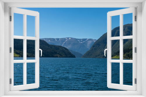 Fototapeta Naklejka Na Ścianę Okno 3D - Landscape Hardanger Fjord from the boat. National park Hardangervidda, Norway, Europe.