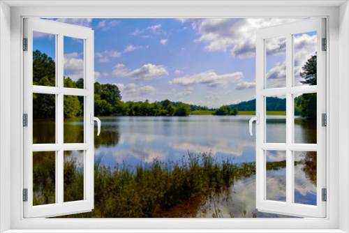 Fototapeta Naklejka Na Ścianę Okno 3D - Little Mulberry Park, GA Lake Reflection