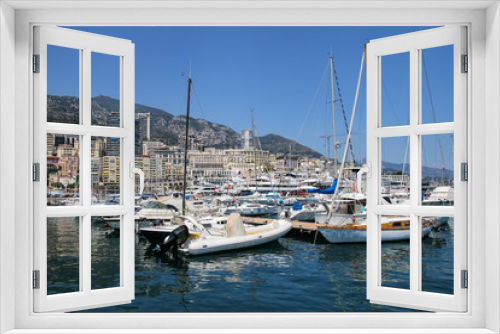 Fototapeta Naklejka Na Ścianę Okno 3D - Boats docked at Port Hercules in La Condamine ward of Monaco.
