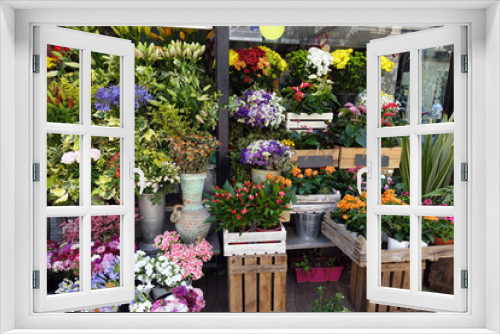 Fototapeta Naklejka Na Ścianę Okno 3D - street flower shop