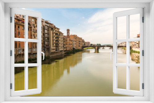 Fototapeta Naklejka Na Ścianę Okno 3D - Arno River through Florence Italy