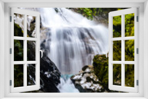 Fototapeta Naklejka Na Ścianę Okno 3D - Icy Waterfall