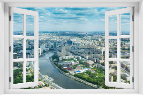 Fototapeta Naklejka Na Ścianę Okno 3D - view of the Moscow river from a skyscraper in Moscow city