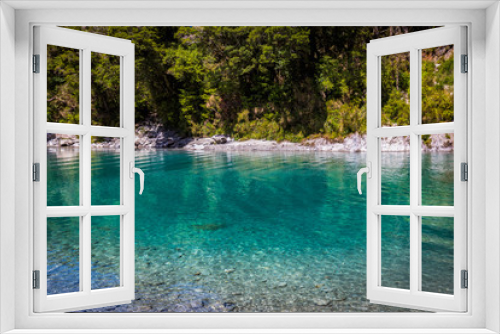 Fototapeta Naklejka Na Ścianę Okno 3D - Blue pools - beatiful place at Makarora river on South Island, New Zealand