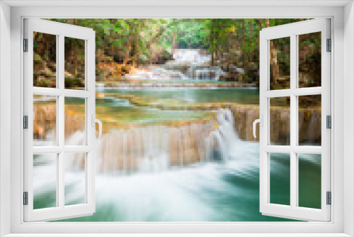 Fototapeta Naklejka Na Ścianę Okno 3D - beautiful waterfall in the forest, Thailand
