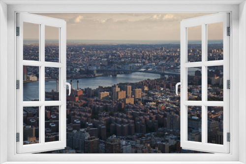 Fototapeta Naklejka Na Ścianę Okno 3D - Manhattan street view and Nyc buildings from Empire State Building in New York City