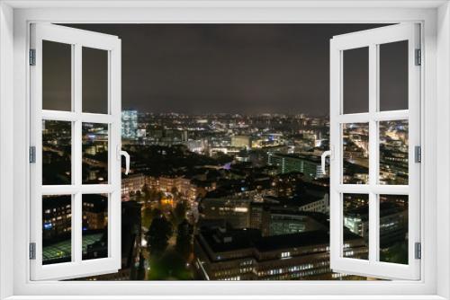 Fototapeta Naklejka Na Ścianę Okno 3D - Scenic of hamburg night cityscape