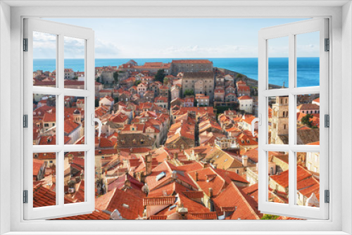 Fototapeta Naklejka Na Ścianę Okno 3D - Top View of the old town, Dubrovnik, Croatia