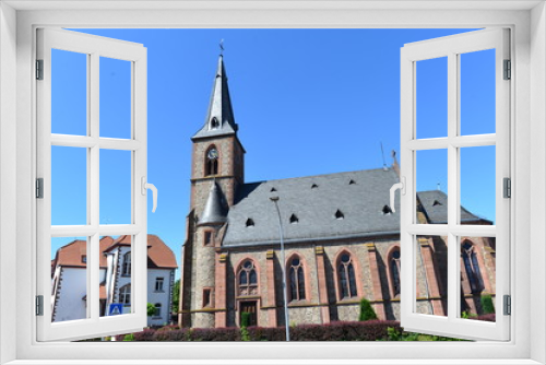 Fototapeta Naklejka Na Ścianę Okno 3D - Evangelische Pfarrkirche in Dieburg - Hessen 