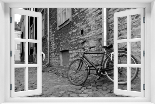 Fototapeta Naklejka Na Ścianę Okno 3D - black and life street life retro bicycle