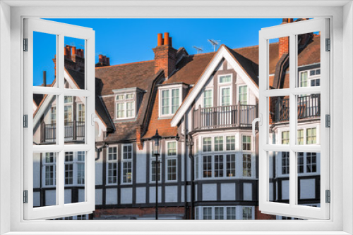 Fototapeta Naklejka Na Ścianę Okno 3D - Tudor Revival style houses around Chelsea in London