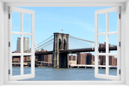 Fototapeta Naklejka Na Ścianę Okno 3D - Blick auf die Brooklyn Bridge New York