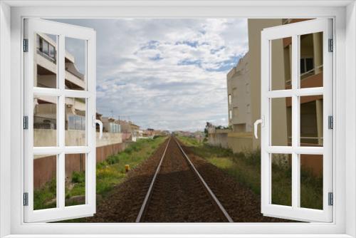 Fototapeta Naklejka Na Ścianę Okno 3D - The railroad going into the distance