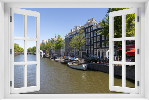 Fototapeta Naklejka Na Ścianę Okno 3D - The embankment of the Amstel River in the center of Amsterdam