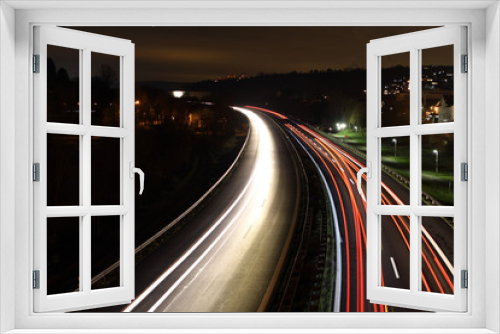 Fototapeta Naklejka Na Ścianę Okno 3D - Autobahn by Night