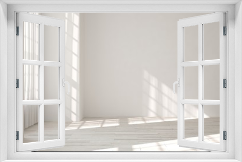 Fototapeta Naklejka Na Ścianę Okno 3D - White empty room. Scandinavian interior design. 3D illustration