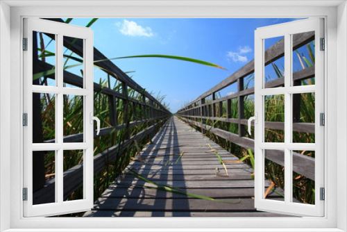 Fototapeta Naklejka Na Ścianę Okno 3D - Wood bridge,Thailand