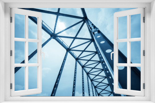 Fototapeta Naklejka Na Ścianę Okno 3D - steel structure bridge closeup