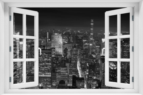 Fototapeta Naklejka Na Ścianę Okno 3D - New York vista dall'alto in bianco e nero