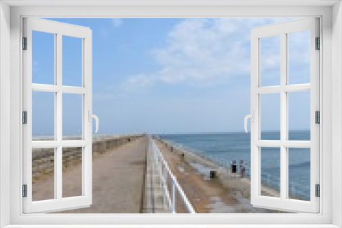Fototapeta Naklejka Na Ścianę Okno 3D - Promenade along the sea front, Jersey, UK, 2018