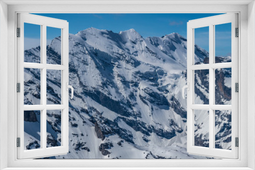 Fototapeta Naklejka Na Ścianę Okno 3D - Switzerland, snow alps panorama view
