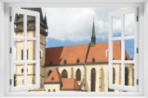 Fototapeta Naklejka Na Ścianę Okno 3D - Slovakia, Bardejov, Market Square, St Egidius Basilica, Summer