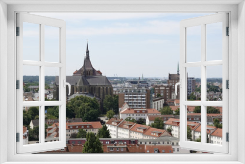 Fototapeta Naklejka Na Ścianę Okno 3D - Aerial view of Rostock city