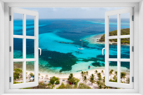 Fototapeta Naklejka Na Ścianę Okno 3D - Top view of Tobago cays