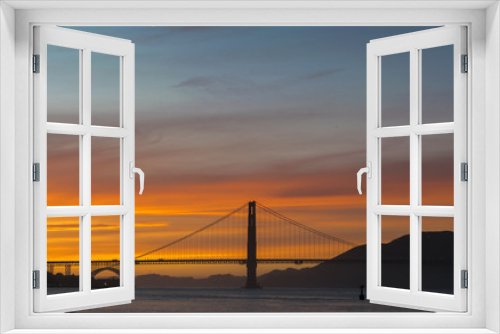 Fototapeta Naklejka Na Ścianę Okno 3D - Golden Gate Bridge, Crissy Field, Alcatraz island, San Francisco, California, USA