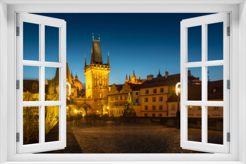 Charles bridge in Prague by night