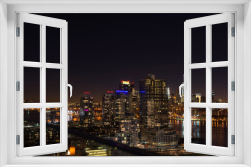 Fototapeta Naklejka Na Ścianę Okno 3D - Skyline of downtown Manhattan by night, New York, United States of America