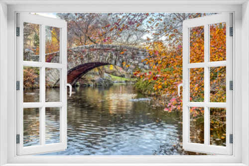 Fototapeta Naklejka Na Ścianę Okno 3D - Gapstow bridge Central Park, New York City