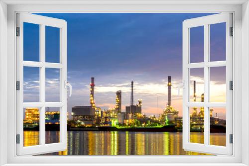 Fototapeta Naklejka Na Ścianę Okno 3D - Oil refinery in morning