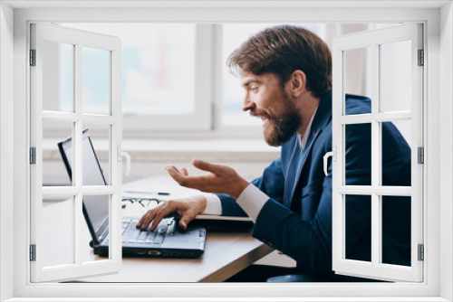 business man working on a laptop