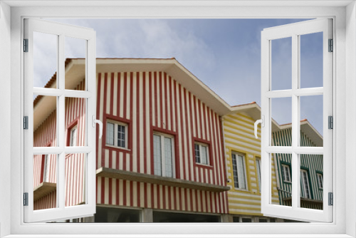 Fototapeta Naklejka Na Ścianę Okno 3D - Casas tipicas na praia de Vieira de Leiria