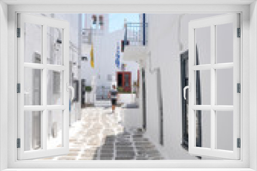 Fototapeta Naklejka Na Ścianę Okno 3D - White houses Mykonos